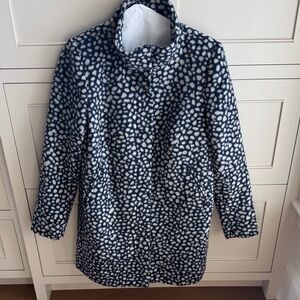 LOFT dark navy and White car coat Jacket small
